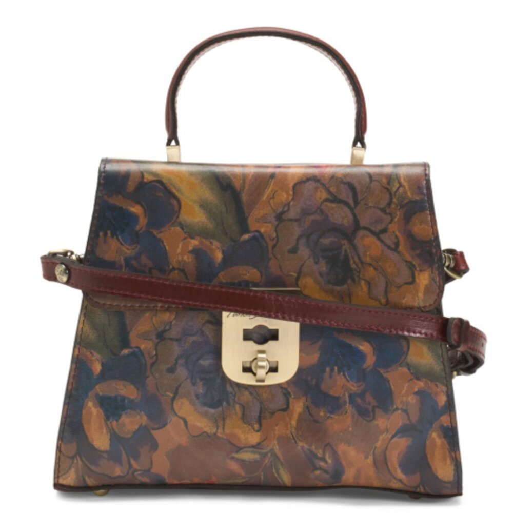 PATRICIA NASH Leather Chauny Top Handle Satchel Sienna Sunset Crossbody